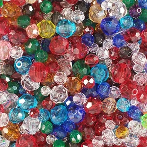 6MM - 12 MM Faceted Acrylic Rondelle Spacer Beads DIY Multicolored 🇺🇸 1000 ct - Picture 1 of 12