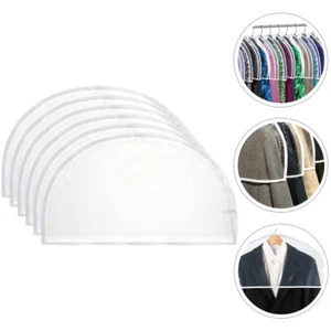 Protectores antipolvo de hombro de plástico transparente 6 piezas para almacenamiento de ropa - Imagen 1 de 12