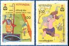 India 1982 Asian Games Sports Archery Wrestling Stamps 2v