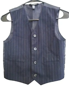 George Navy Blue Stripped Vest for Boys Size 7 RN 29526 - Picture 1 of 12