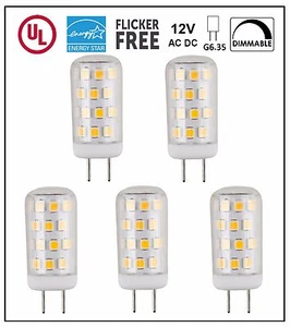 CBConcept UL-Listed 12V G6.35 LED Light Bulb,5-Pack,3W,Dimmable,330lm,Pure White - Picture 1 of 9