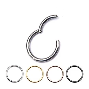Surgical Steel Hinged Segment Ring Hoop Body Piercing - Picture 1 of 2