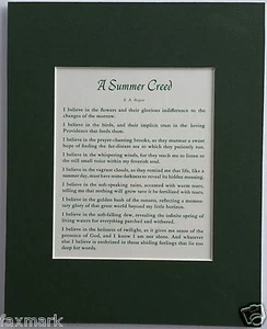 A Summer Creed 1973 Matted & Ready-to-frame 8" x 10" - Picture 1 of 2