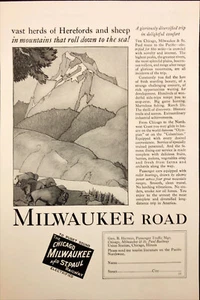 1927 Chicago Milwaukee and St. Paul Railway Original Vintage Print Ad - Picture 1 of 3