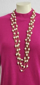 RARE ANN KLEIN WOMEN NECKLACE gold tone pearl, Excellent condition 5 strand 20'' - Picture 1 of 11