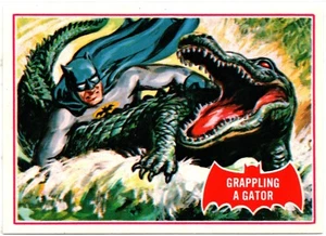 Batman 1989 Topps (1966 Deluxe Reissue Edition) Card #2A - Grappling A Gator - Picture 1 of 2