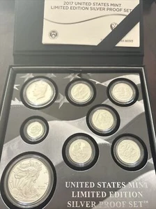 2017 Limitierte Auflage Silber Proof Box Set 8 Münzen mit COA - Top Zustand - Bild 1 von 15