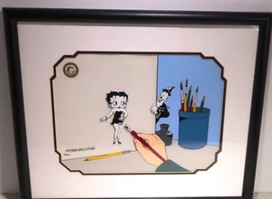 Betty Boop limitierte Auflage Serigrafie Cell Ink-a-Boop-a-Doo von Waldman gerahmt - Bild 1 von 7