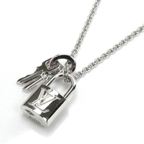 LOUIS VUITTON（LV） Collana LOUIS VUITTON K18WG oro bianco con ciondolo Lockit Q93320 8 2g donna usata