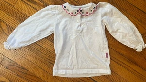 Vintage Oshkosh weiß Blumen Shirt Mädchen Top Gr. 4 - Bild 1 von 3