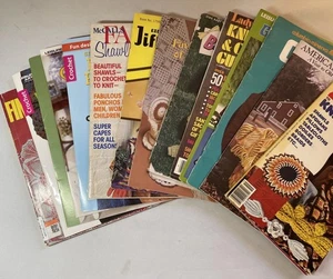 13 folletos folletos de libros con patrones de ganchillo vintage surtidos hilo - Imagen 1 de 16
