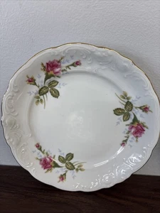 8er Set Walbrzych 6,5" Rose Motiv Gold getrimmt Dessertteller aus Polen - Bild 1 von 8