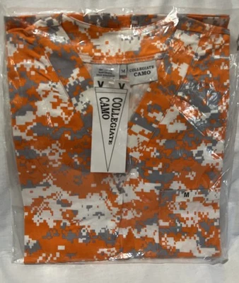 Collegiate Camo Scrub Shirt  Size Medium Sanforized Orange,gray,white - Image 1 of 4