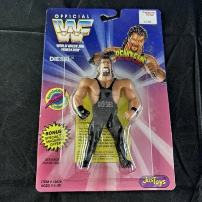Serie de figuras de lucha libre WWF WWE 1994 Just Toys Diesel Bend-ems selladas  Foto 1 de 4