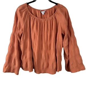 Elizabeth & James Off Shoulder Blouse Women’s Size Small Burnt Orange Bohemian - Picture 1 of 16