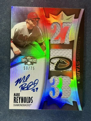 Camiseta deportiva Topps Triple Threads 2010 sepia Mark Reynolds autógrafo/75 Foto 1 de 2