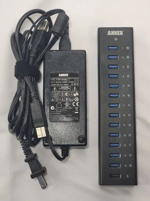 Anker Aluminum Data Hub with 13 USB 3.0 Ports and 1 SMART Charging Port 14 Total - Image 1 of 4