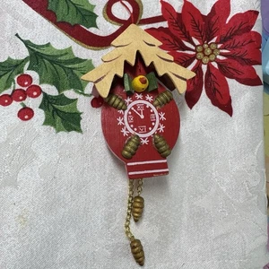 Reloj de cuco de madera alemán de colección adorno pintado a mano estilo Erzgebirge mini decoración - Imagen 1 de 10