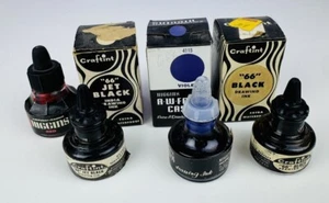 Higgins Waterproof India Ink Faber Castell 4415 Black .75fl oz 4 Bottles VINTAGE - Picture 1 of 7
