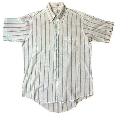 VTG The Men’s Store Sears Shirt Men’s 16 Button Down Front Short Sleeve Stripes - Image 1 of 4