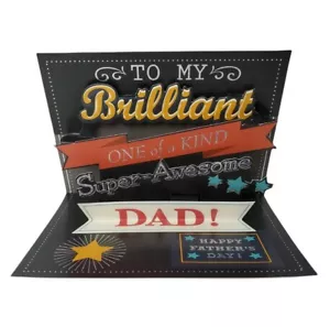3D Pop Up Happy Father's Day Greeting Card Brilliant Super Awesome Dad - Picture 1 of 5