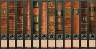 File Art Ordnerrücken Etiketten Bücher für 12 schmal Ordner AJ609+610 - Bild 1 von 3