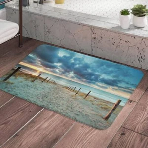 Strand Blau 3D Badteppich Badvorleger Badematte Badmatte Duschvorlage Bad - Bild 1 von 6