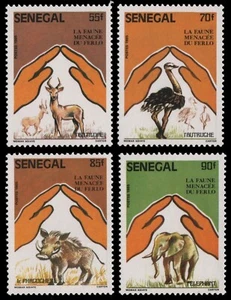 Senegal 1987 - Mi-Nr. 909-912 ** - MNH - Wildtiere / Wild animals - Picture 1 of 1
