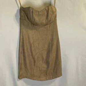 THE LIMITED  Strapless Gold Metallic Cocktail Dress - Size 2 NWT - Picture 1 of 9