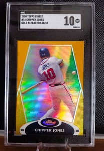 2008 Topps Finest Chipper Jones Gold Refractor #'d 49/50 SGC 10 Gem Mint POP 1