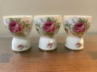 Lefton China Elegant Rose - Set Of 3 Egg Cups