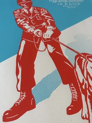 Shepard Fairey Sadistic Dog Walker Diptych Blue&Red Print - Bild 1 von 4