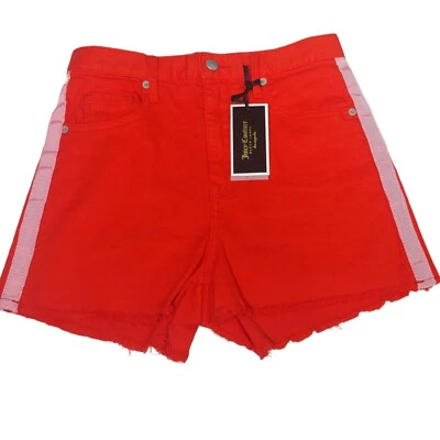 Pantalones Cortos Juicy Couture Etiqueta Negra Mujer EU 25 US 2 Naranja Rosa Rayas Nuevos con Etiquetas Foto 1 de 4