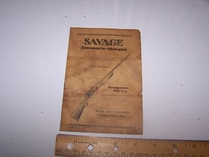 Vintage SAVAGE Automatic Shotgun 12 or 16 Gauge Instruction Paper - Picture 1 of 3