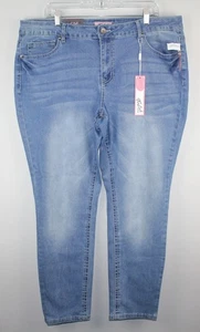 TRUE LUCK Women's Mid Skinny Denim Jeans/Pants Plus SZ 18 Zip Stretchy NWT - Picture 1 of 10