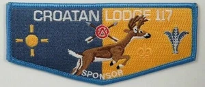 Croatan Lodge 117 Sponsor Flap BLU Bdr East Carolina NC - Picture 1 of 1