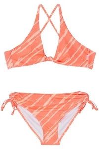 Seafolly Kids Girl Palm Cove Knot Front Bikini Coral - Picture 1 of 1