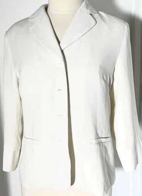 Chaqueta Blazer AGB Para Mujer Talla Grande Marfil Puños Trabajo Profesional Poliéster Abotonada Foto 1 de 4