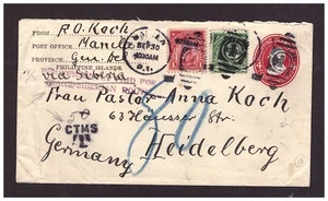 Philippines - 1912 Postage Due cover Manila to Heidelberg, Germany via Siberia. - Picture 1 of 2