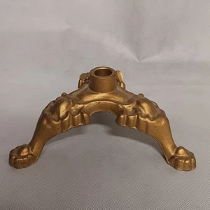 Vintage Ornate Gold Cast Iron Flag Pole Base Stand Holder 2 Set Screws 10.5" - Picture 1 of 8