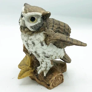 Owl Perched on Branch Porcelain Figure - Picture 1 of 6
