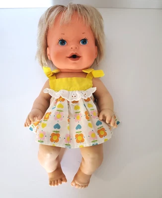 Vintage Kenner Baby Wet and Care Baby Doll 1978  Original Dress Blonde Hong Kong - Image 1 of 4