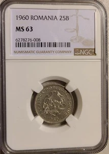Romania 25 Bani 1960 NGC MS 63 - Picture 1 of 2