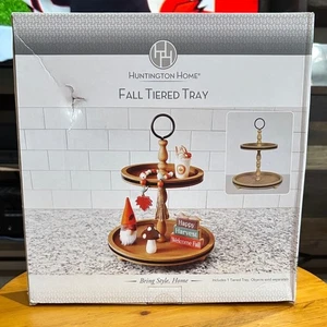 Huntington Home Autumn Wooden Tiered Tray - Picture 1 of 6