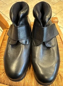 Drew Shoe 11.5 Chukka High Top Boot Black Leather Diabetic Comfort 4W New No Box - Picture 1 of 5