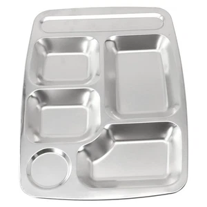 Stackable Stainless Steel Divided Plate for Portion Control and Storage - Picture 1 of 12