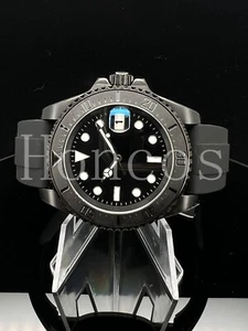 Custom Made MODS SUB Watch Black Rubber SKX NH35 Auto Carbon Black Magic Edition - Picture 1 of 4