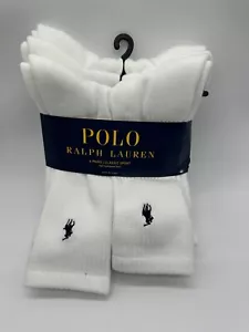 6 PAIR PACK POLO RALPH LAUREN CLASSIC SPORT MEN CREW SOCKS SIZE 10-13 - Picture 1 of 52