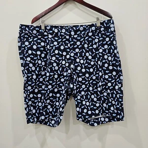 Talbots Womens Umbrella Bermuda Short Plus Size Blue Mid Rise Summer Vacation - Picture 1 of 10