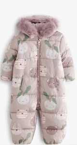 Bnwt next girl boy neutral animal shower resistant padded snowsuit 6-7 years - Picture 1 of 7